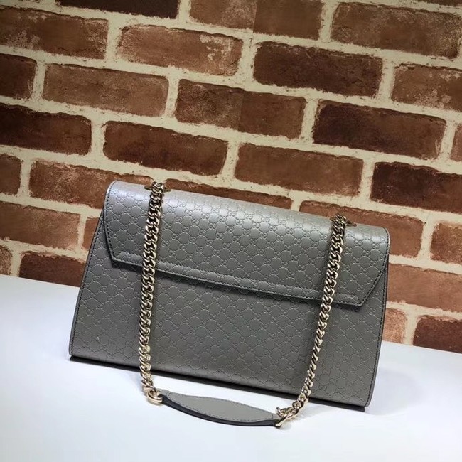 Gucci GG Leather Shoulder Bag 449635 grey