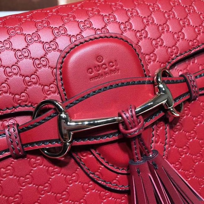 Gucci GG Leather Shoulder Bag 449635 red