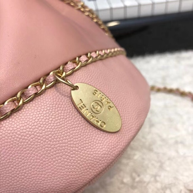 Chanel drawstring bag Calfskin & Gold-Tone Metal AS0373 pink