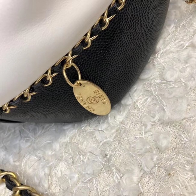 Chanel drawstring bag Calfskin & Gold-Tone Metal AS0373 white