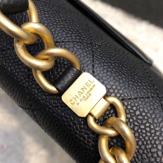 Chanel flap bag Grained Calfskin & Gold-Tone Metal AS0305 black