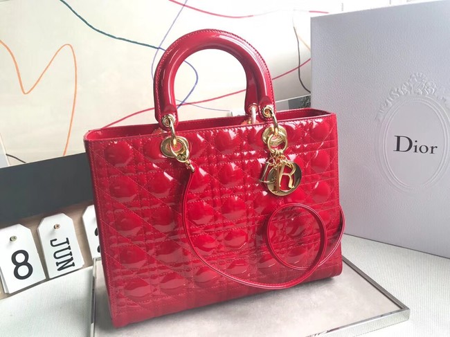 Dior GROTE LADY DIOR-TAS VAN LAMSLEER CAL44560 red