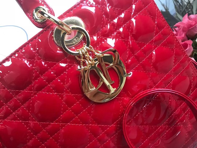 Dior GROTE LADY DIOR-TAS VAN LAMSLEER CAL44560 red