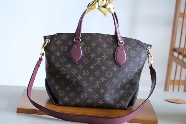 Louis vuitton original FLOWER ZIPPED TOTE MM M44347 Bordeaux