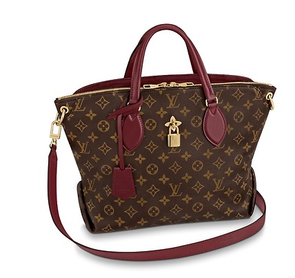 Louis vuitton original FLOWER ZIPPED TOTE MM M44347 Bordeaux