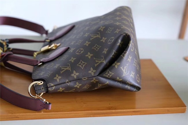 Louis vuitton original FLOWER ZIPPED TOTE MM M44347 Bordeaux