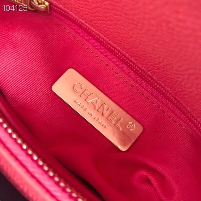 Chanel flap bag Grained Calfskin & Gold-Tone Metal AS0305 red