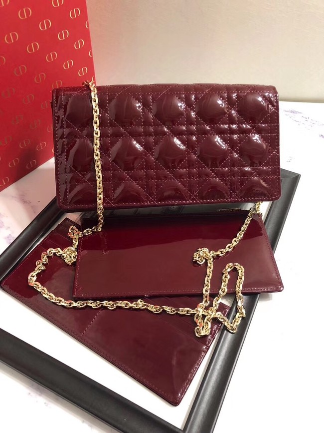 LADY DIOR CALFSKIN WALLET M9001 Bordeaux