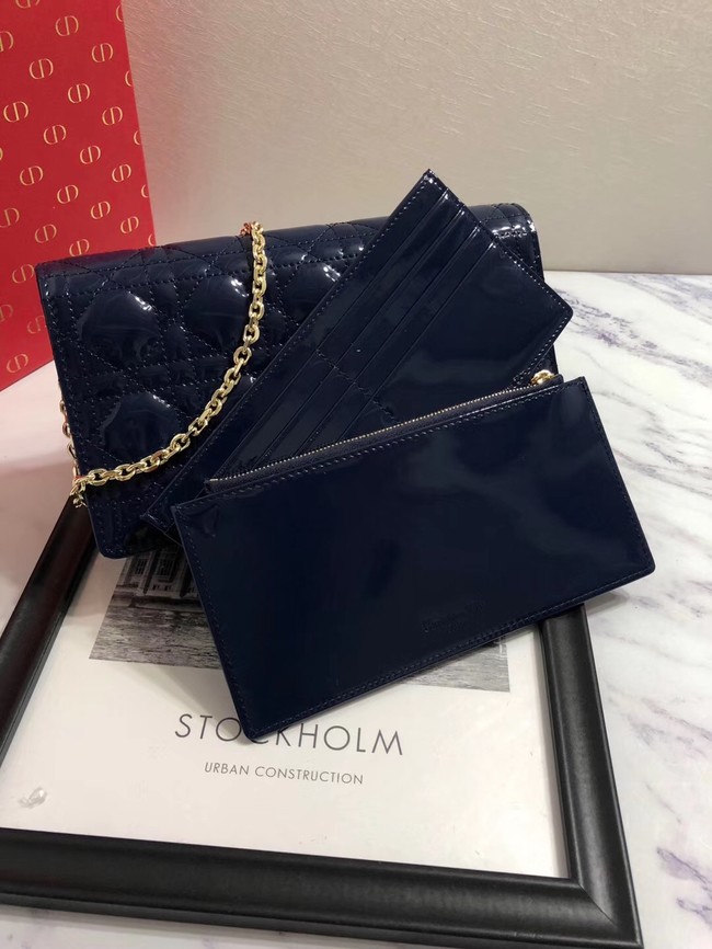 LADY DIOR CALFSKIN WALLET M9001 dark blue