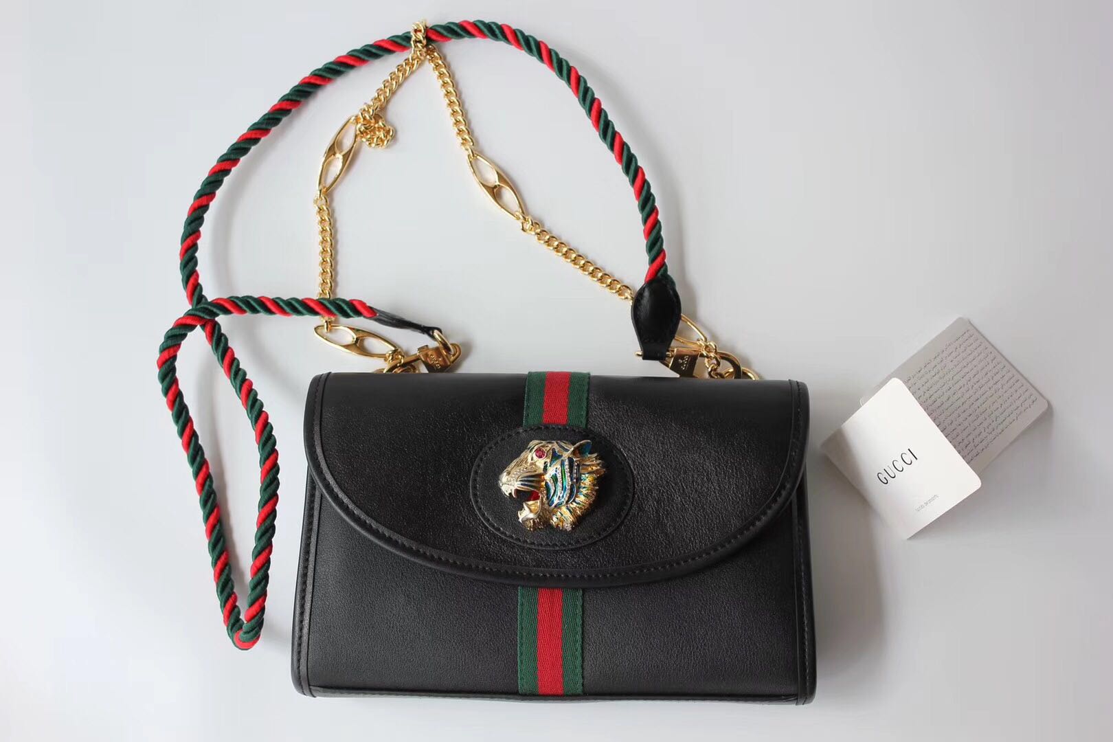 Gucci GG Leather Shoulder Bag 570145 black