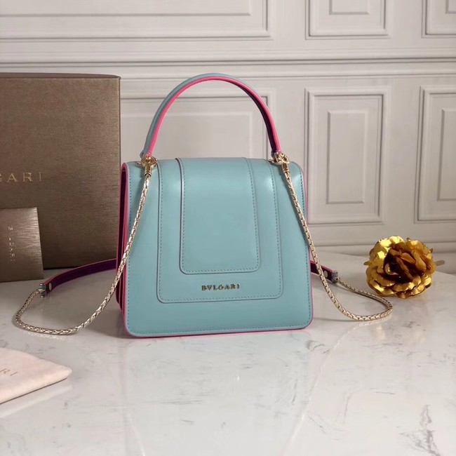 Bvlgari Serpenti Forever leather small crossbody bag 70736 light blue