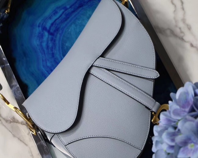 Dior SADDLE-TAS VAN KALFSLEER M0446C light blue