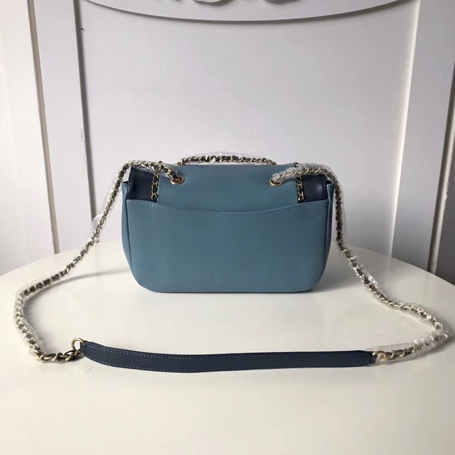 Chanel Calfskin & gold-Tone Metal AS0455 light blue