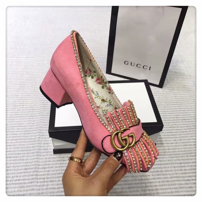 Gucci leather mid-heel pump GG1467BL-1