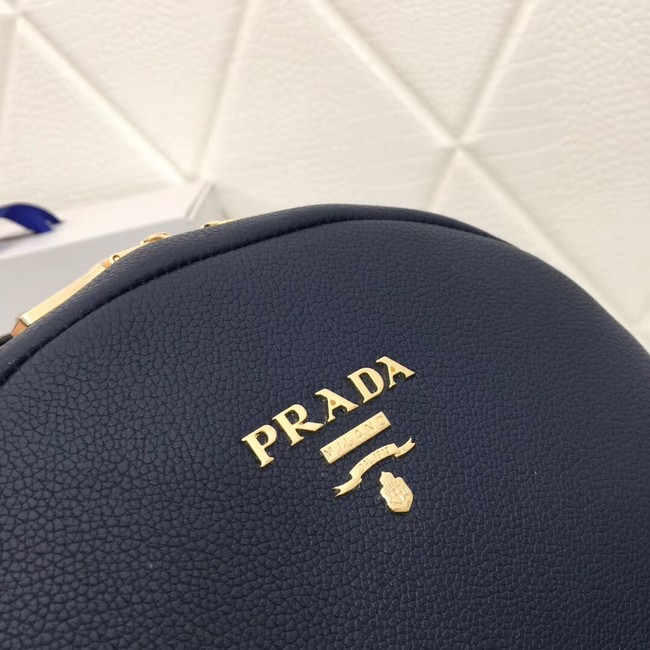 Prada Calf leather backpack 2819 dark blue