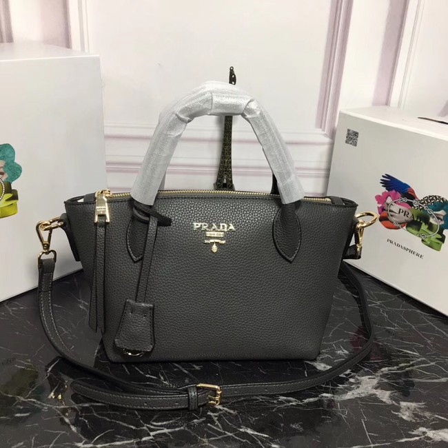 Prada Calf leather bag 1BA111 grey