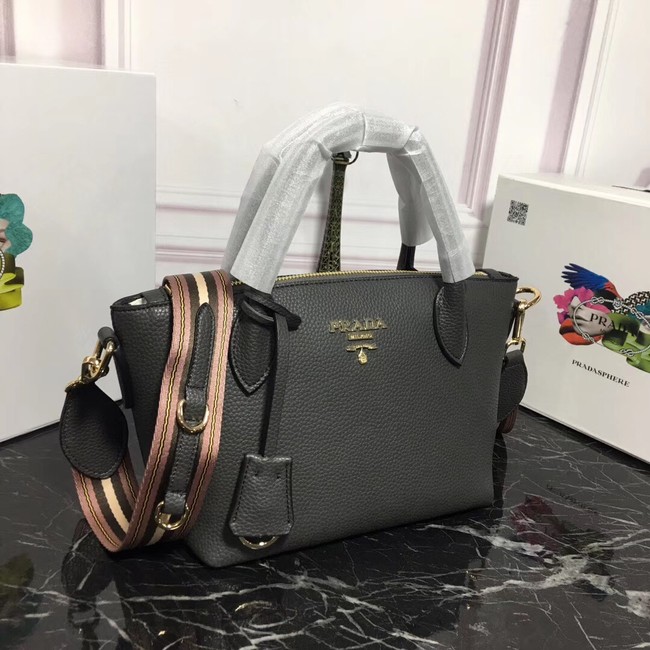 Prada Calf leather bag 1BA111 grey