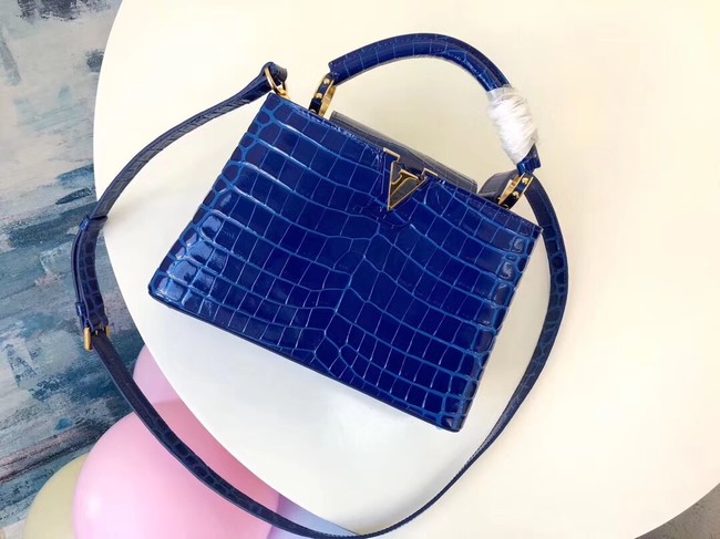 Louis vuitton original crocodile CAPUCINES PM M94587 blue