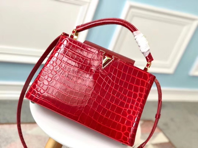 Louis vuitton original crocodile CAPUCINES PM N93163 red