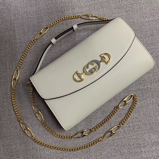 GUCCI Zumi small leather shoulder bag 572375 white