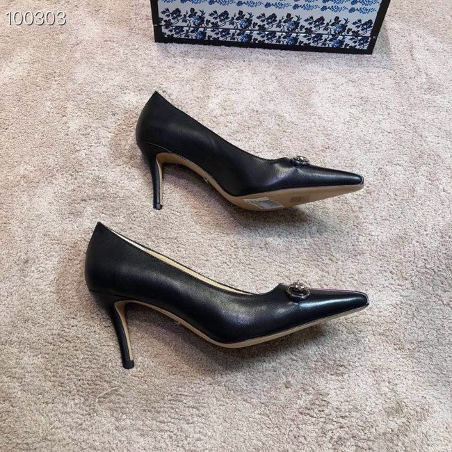 Gucci GG mid-heel pump with Double G GG1478BL-3 7cm height