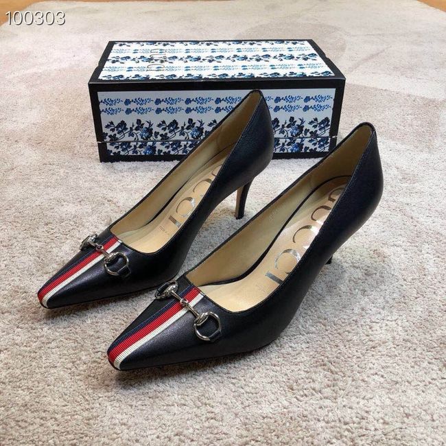 Gucci GG mid-heel pump with Double G GG1478BL-3 7cm height