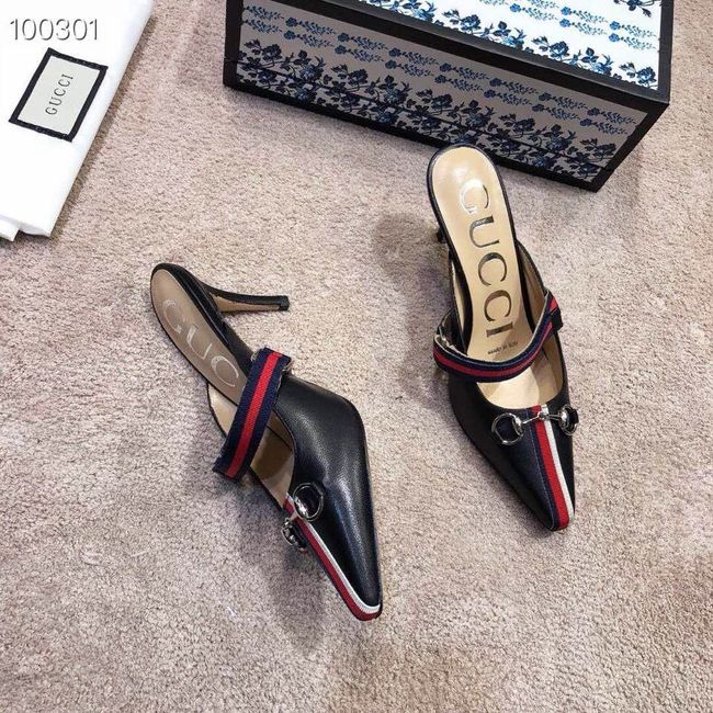 Gucci GG mid-heel pump with Double G GG1481BL-1 7cm height