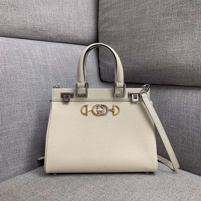 Gucci Zumi grainy leather small top handle bag 569712 White