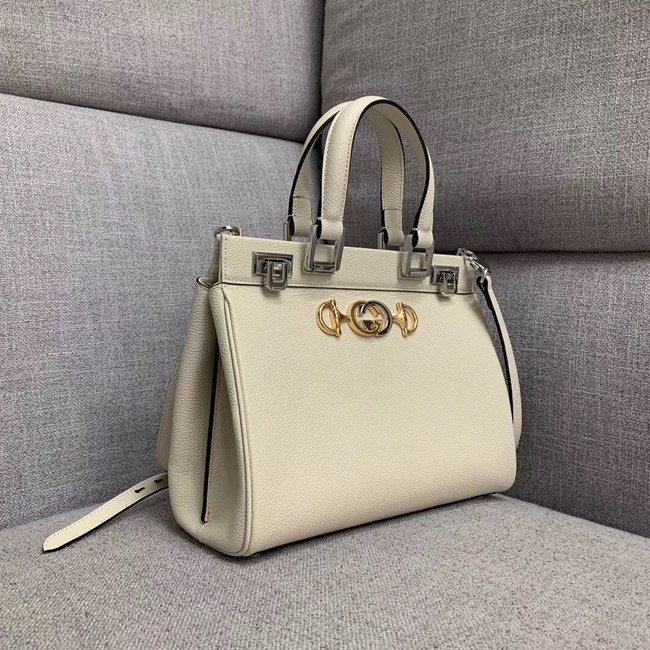 Gucci Zumi grainy leather small top handle bag 569712 White