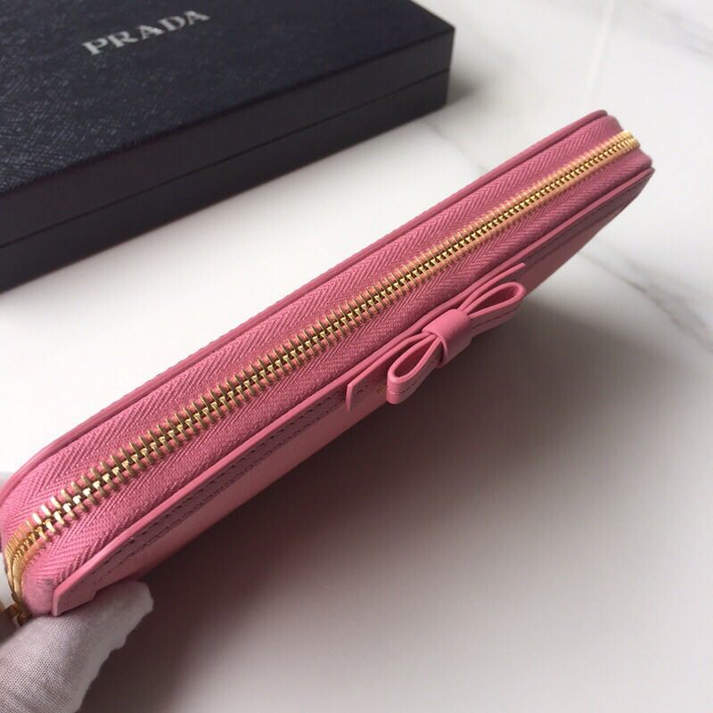 Prada Leather Large Zippy Wallets 1ML506 pink