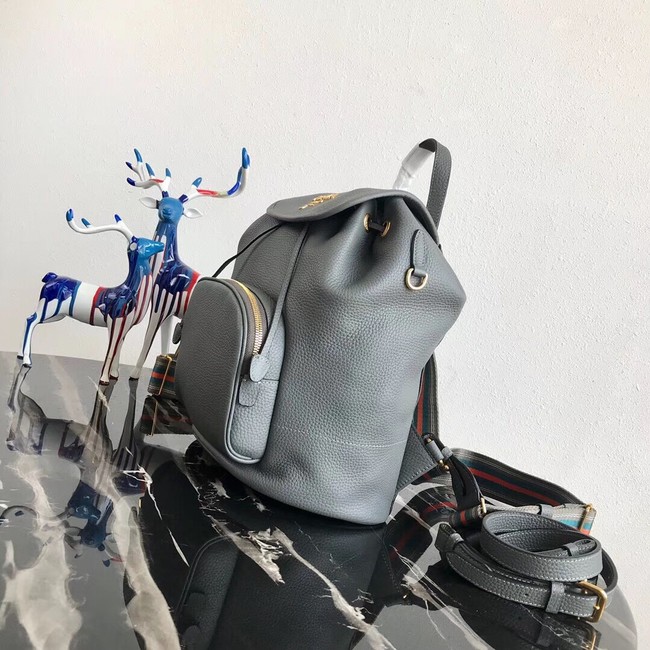 Prada original Leather backpack 1BZ035 grey