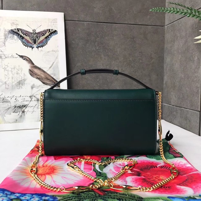 GUCCI Zumi small leather shoulder bag 572375 Dark green