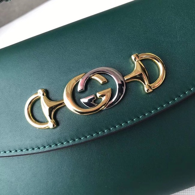 GUCCI Zumi small leather shoulder bag 572375 Dark green