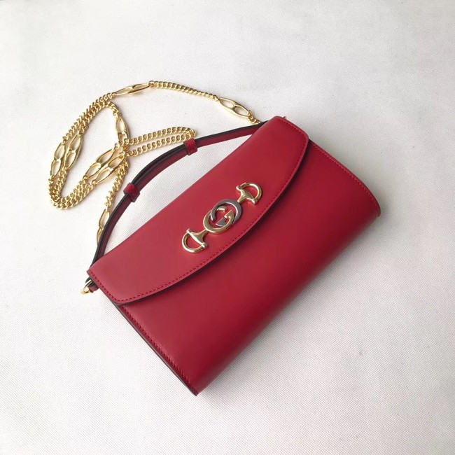 GUCCI Zumi small leather shoulder bag 572375 red