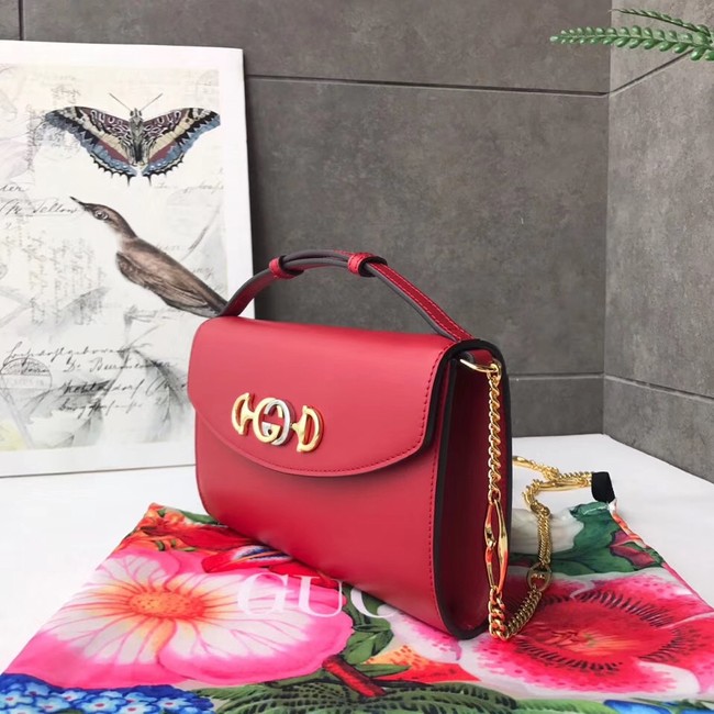 GUCCI Zumi small leather shoulder bag 572375 red