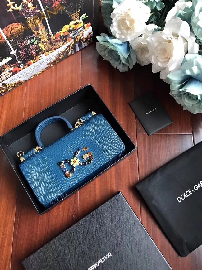 Dolce & Gabbana Calfskin Tote Bags 1126 Blue