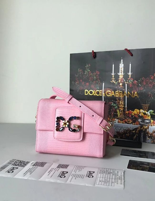 Dolce & Gabbana Calfskin Leather shoulder bag 5568 pink