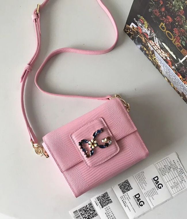 Dolce & Gabbana Calfskin Leather shoulder bag 5568 pink