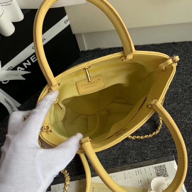 Chanel Calfskin & gold-Tone Metal S0657 yellow