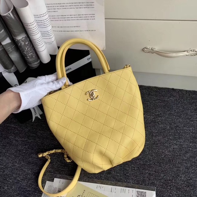 Chanel Calfskin & gold-Tone Metal S0657 yellow