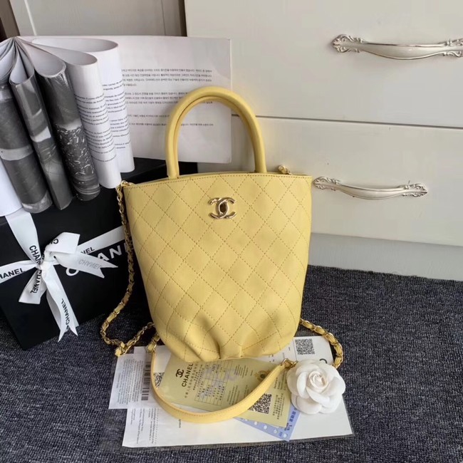 Chanel Calfskin & gold-Tone Metal S0657 yellow