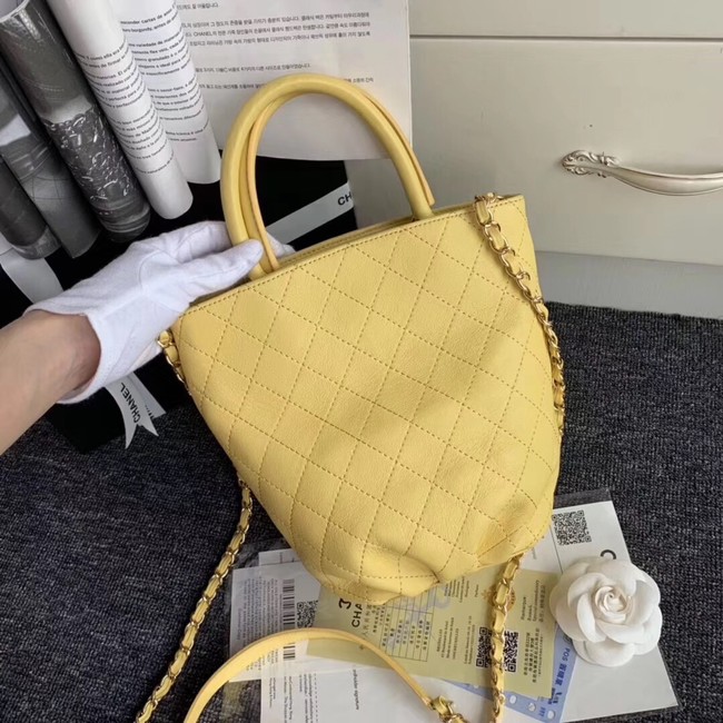 Chanel Calfskin & gold-Tone Metal S0657 yellow