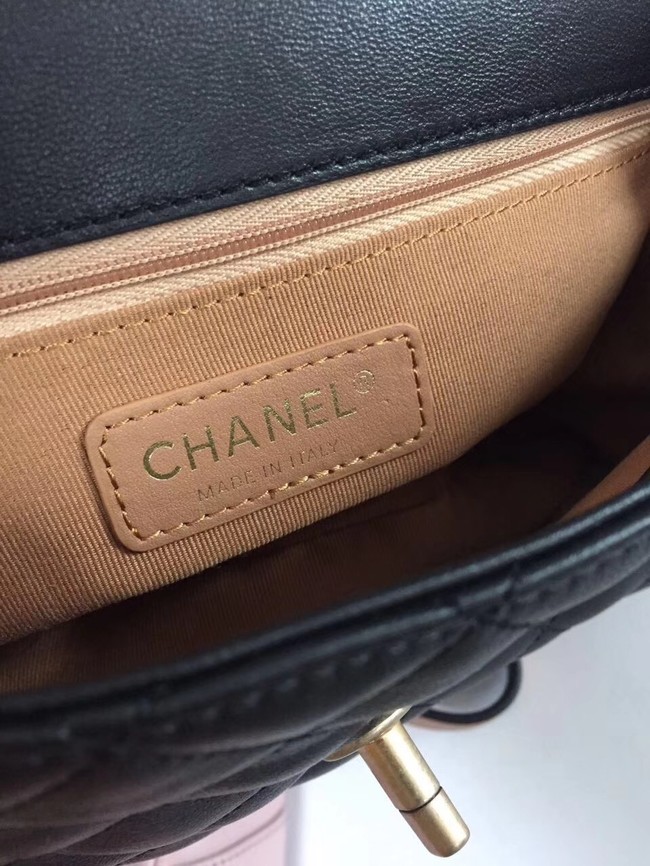 Chanel Calfskin & gold-Tone Metal S0667 black