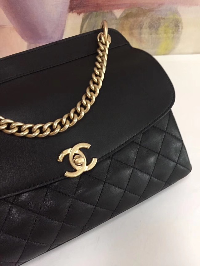 Chanel Calfskin & gold-Tone Metal S0667 black