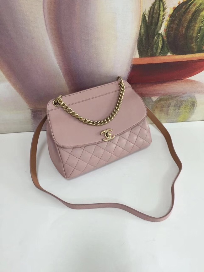 Chanel Calfskin & gold-Tone Metal S0667 pink