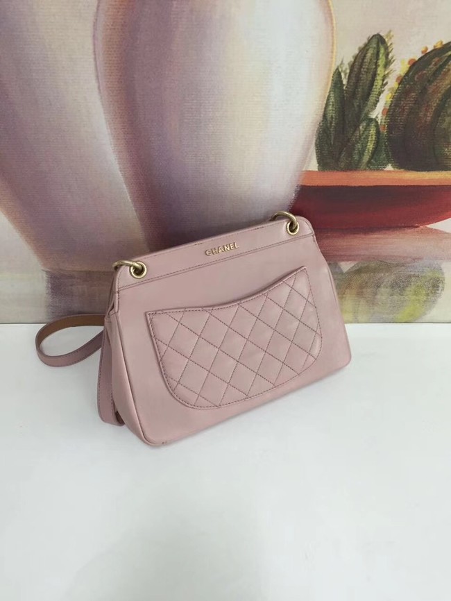 Chanel Calfskin & gold-Tone Metal S0667 pink