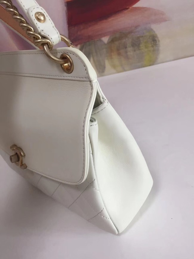 Chanel Calfskin & gold-Tone Metal S0667 white