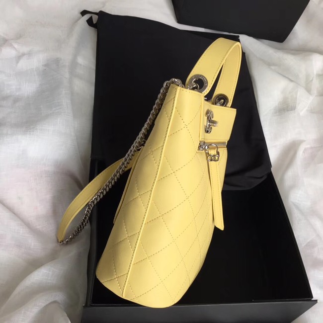 Chanel Calfskin & silver-Tone Metal S0577 yellow