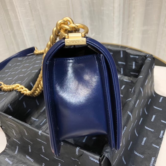 Chanel Leboy Original Calfskin leather Shoulder Bag G67086 blue & gold -Tone Metal