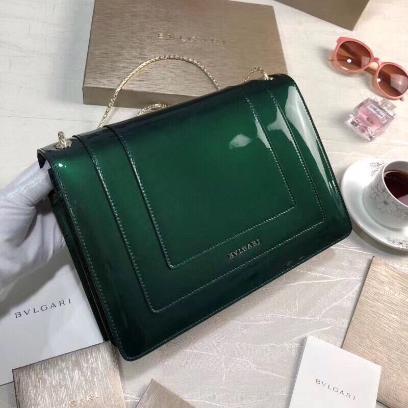 BVLGARI Serpenti Forever leather shoulder bag 35108 Green